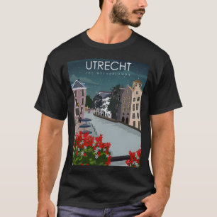 ユトレッチザオランダヴィンテージミニマルレトロTrav Tシャツ