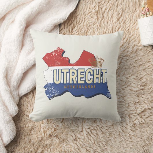 ユトレヒトオランダマップオランダヴィンテージ土産 クッション (ブランケット)