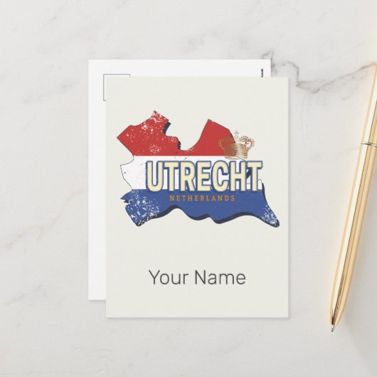 ユトレヒトオランダマップオランダヴィンテージ土産 シーズンポストカード (正面/裏面インサイチュ)