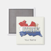 ユトレヒトオランダマップオランダヴィンテージ土産 マグネット (正面/裏面)