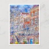 ユトレヒトオランダヴィンテージ旅行水の色 ポストカード (正面)