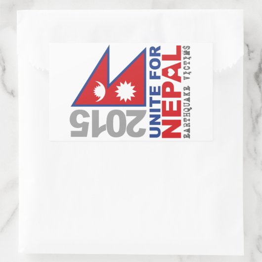 ユナイト・フォー・ネパール地震レリーフ、 浮き彫り 長方形シール (バッグ)