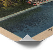 ユナルスカ湖， NC – チェロキーボートの景色 ポスター (角)