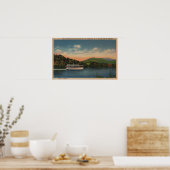 ユナルスカ湖， NC – チェロキーボートの景色 ポスター (キッチン)