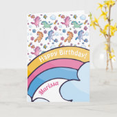 ユニお洒落コーンと明るいかわいらし花 カード (黄色い花)