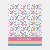 ユニお洒落コーンと明るいかわいらし花 フリースブランケット (正面)