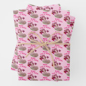 ユニかわいらしコーン蝶の花パーソナライズされた ラッピングペーパーシート (インサイチュ)