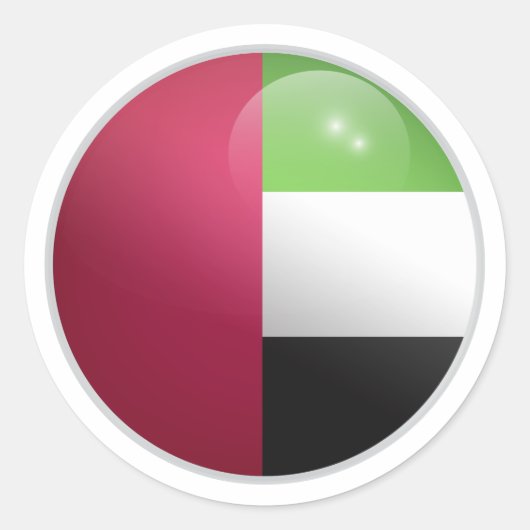 ユニエミラアラブ光沢サークルフラグ ラウンドシール (正面)