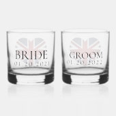 ユニオパーソナライズされたン結婚ジャック眼鏡 ウイスキーグラス (裏面)