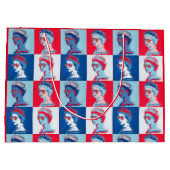 ユニオモダンンポップ・アートの・ジャック・グラスのアートHMクイーン ラージペーパーバッグ (裏面)