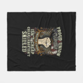 ユニオンのプラム誇りを持ったシャツの熟練労働者はチアではない フリースブランケット (正面(横))