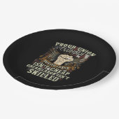 ユニオンのプラム誇りを持ったシャツの熟練労働者はチアではない ペーパープレート (アングル)