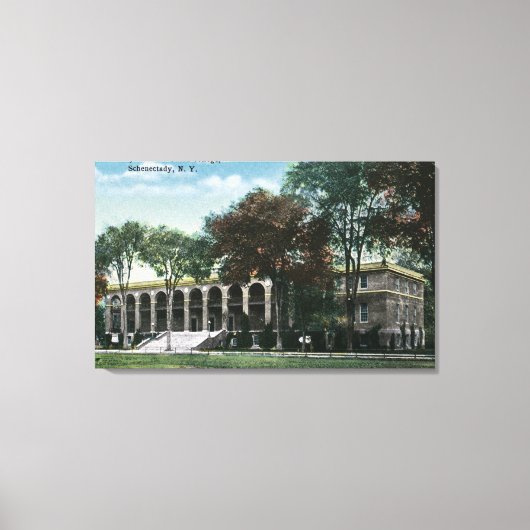 ユニオンカレッジ体育館の外観 キャンバスプリント (正面)