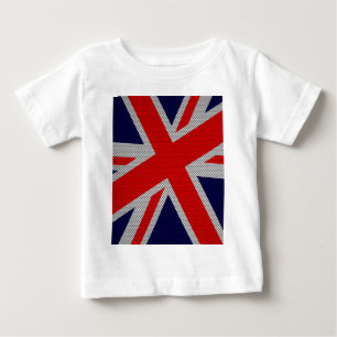 ユニオンジャッキ炭素繊維スタイルデコール ベビーTシャツ