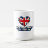 ユニオンジャックのハート – 英国に心から忠実 コーヒーマグカップ (中央)