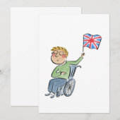 ユニオンジャックの旗 招待状 (正面/裏面)