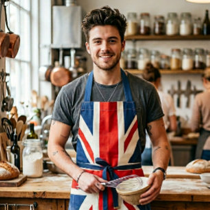 ユニオンジャックの調理用エプロン - レトロな英国旗ギフト エプロン