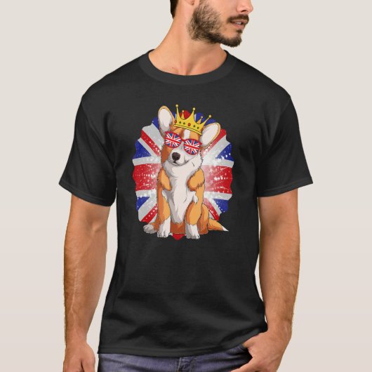 ユニオンジャックアイディア子供へウィズジュビリーコルギ Tシャツ (正面)