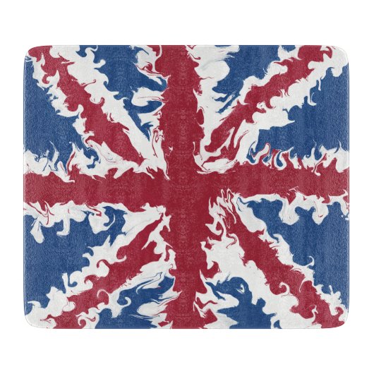 ユニオンジャックアート，イギリス国旗の装飾 カッティングボード (正面)