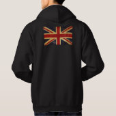 ユニオンジャックイギリス旗 メンズブラック パーカ (裏面)