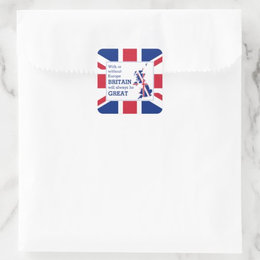 ユニオンジャックイギリス素晴らしALWAYS前向き Brexit スクエアシール (バッグ)