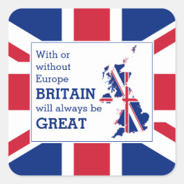 ユニオンジャックイギリス素晴らしALWAYS前向き Brexit スクエアシール