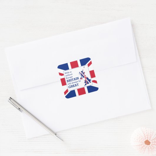 ユニオンジャックイギリス素晴らしALWAYS前向き Brexit スクエアシール (封筒)