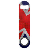 ユニオンジャックオンカーボンファイバースタイル色 スピード栓抜き (裏面)