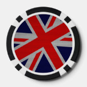 ユニオンジャックオンカーボンファイバースタイル色 ポーカーチップ (裏面)