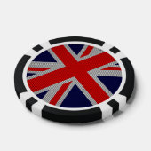 ユニオンジャックオンカーボンファイバースタイル色 ポーカーチップ (シングル)