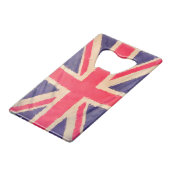 ユニオンジャックグランジフラグ+あなたのアイディア クレジットカード栓抜き (正面アングル)