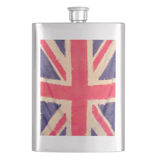 ユニオンジャックグランジ旗 フラスク (正面)