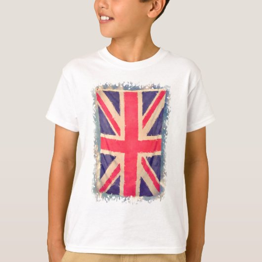 ユニオンジャックグランジ旗 Tシャツ (正面)