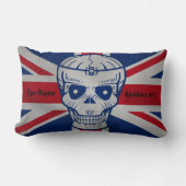 ユニオンジャックスカル装飾用クッション ランバークッション (正面)