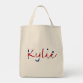 ユニオンジャックフラグgtcntにオーバーレイされた任意の名前 トートバッグ (裏面)