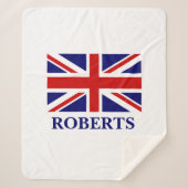 ユニオンジャックフラッグカスタムシャーパフリースブランケット シェルパブランケット (正面)