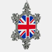 ユニオンジャックフラッグロンドンクリスマスツリーオーナメント スノーフレークピューターオーナメント (左)