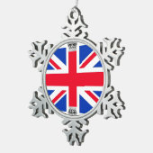 ユニオンジャックフラッグロンドンクリスマスツリーオーナメント スノーフレークピューターオーナメント (右)