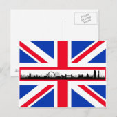 ユニオンジャックフラッグLondon Skylineはがき ポストカード (正面/裏面)