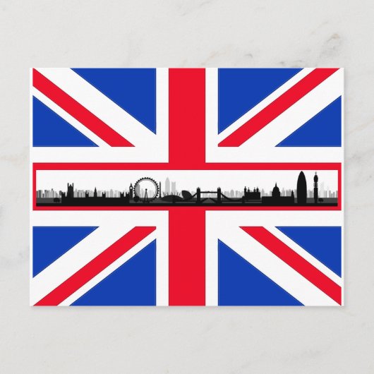 ユニオンジャックフラッグLondon Skylineはがき ポストカード (正面)