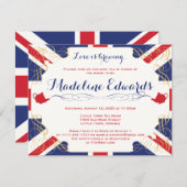 ユニオンジャックブリティッシュハイティーブライダルシャワー招待状 招待状 (正面/裏面)