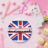 ユニオンジャックロンドンスカイラインテーマパーティー紙プレート ペーパープレート (パーティー)