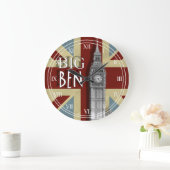 ユニオンジャックロンドンビッグベン ラージ壁時計 (ホーム)