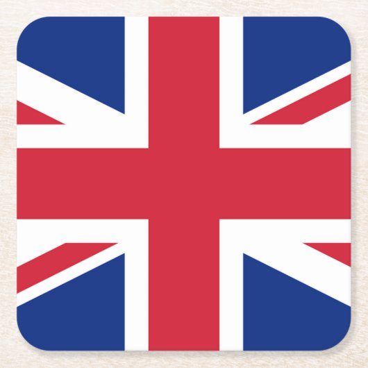 ユニオンジャック国旗のコート スクエアペーパーコースター (正面)