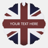 ユニオンジャック国旗の紙クリスマスフォトオーナメント オーナメントカード (正面)