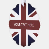 ユニオンジャック国旗の紙クリスマスフォトオーナメント オーナメントカード (左)