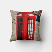 ユニオンジャック国旗ジュビリークラウン赤い電話ブース クッション (裏面)