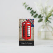 ユニオンジャック国旗ジュビリークラウン赤い電話ブース 名刺 (スタンド正面)