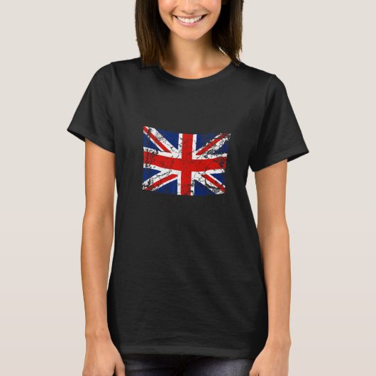 ユニオンジャック国旗ロンドンUKイギリス男性ディストリー Tシャツ (正面)