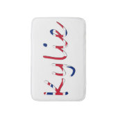 ユニオンジャック国旗bmcntにオーバーレイされた任意の名前 バスマット (正面縦)